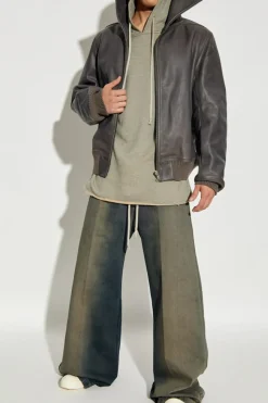 Rick Owens SZARY Skórzana kurtka `Blixa`