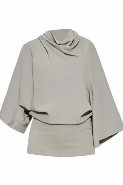 Rick Owens SZARY Top z dekoracyjnym dekoltem