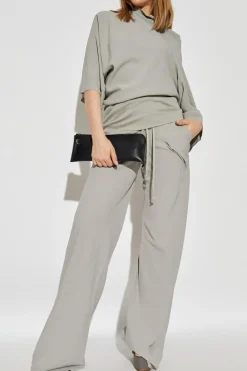 Rick Owens SZARY Top z dekoracyjnym dekoltem