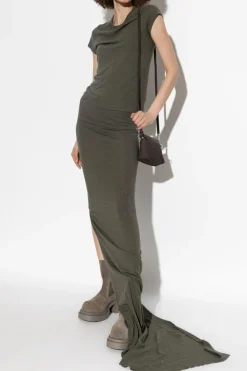 Rick Owens SZARY Top z wełnianym wykończeniem