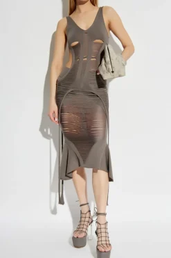 Rick Owens SZARY Wełniany top `Tanja Long`