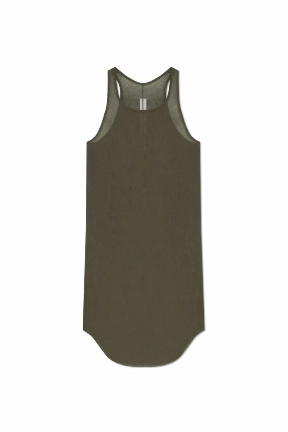 Rick Owens ZIELONY Prążkowany top bez rękawów