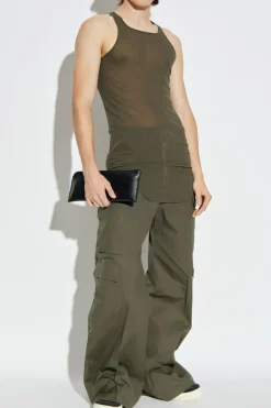 Rick Owens ZIELONY Spodnie typu `cargo` z szerokimi nogawkami