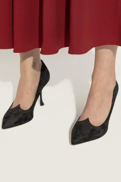 Roger Vivier CZARNY Zamszowe buty na obcasie `I Love`