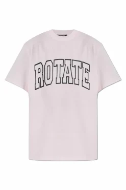 ROTATE RÓŻOWY T-shirt z logo