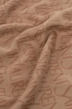 Saint Laurent beżowy Chusta z monogramem