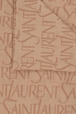 Saint Laurent beżowy Chusta z monogramem