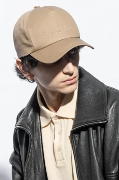 Saint Laurent beżowy Czapka z daszkiem
