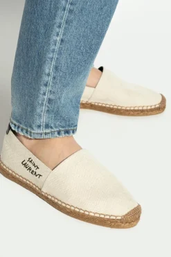 Saint Laurent beżowy Espadryle z logo