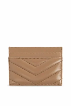 Saint Laurent beżowy Skórzane etui na karty