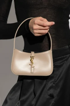 Saint Laurent beżowy Torba do ręki ‘Le 5 A 7 Mini’ typu ‘hobo’