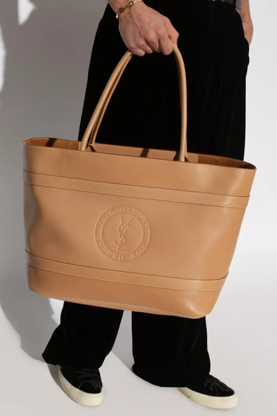 Saint Laurent beżowy Torba `Rive Gauche` typu `shopper`