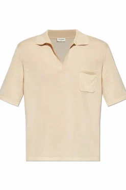 Saint Laurent beżowy Wełniane polo