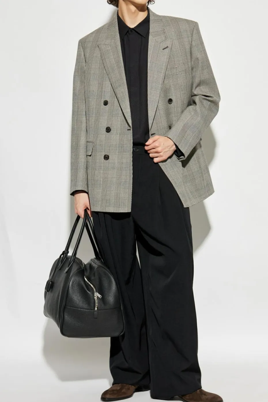 Saint Laurent beżowy Wełniana marynarka