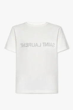 Saint Laurent BIAŁY T-shirt z logo