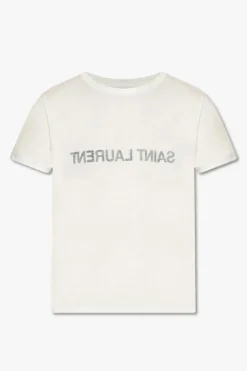 Saint Laurent BIAŁY T-shirt z logo