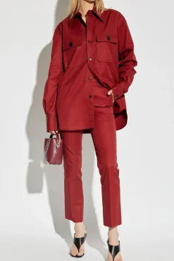 Saint Laurent BORDO Bawełniana koszula z kieszeniami