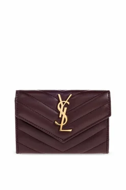 Saint Laurent BORDO Skórzany portfel z logo