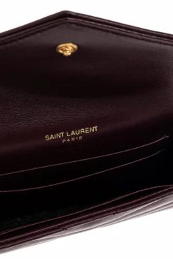 Saint Laurent BORDO Skórzany portfel z logo