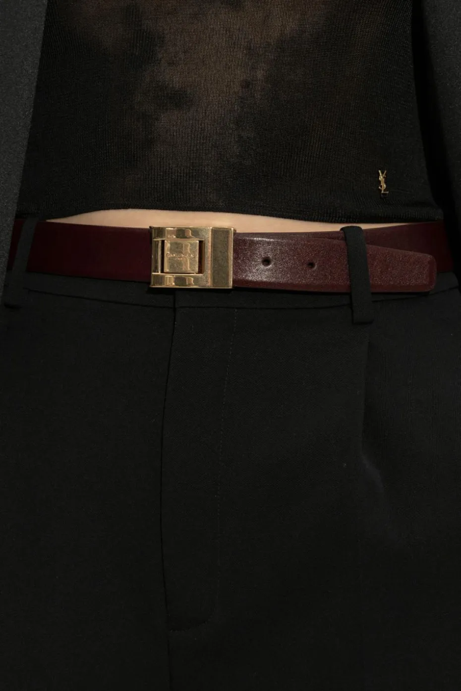 Saint Laurent BORDO Skórzany pasek