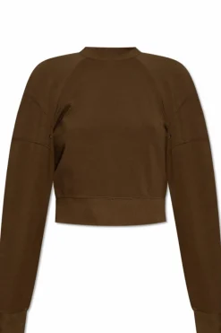 Saint Laurent BRĄZOWY Bluza z okrągłym dekoltem