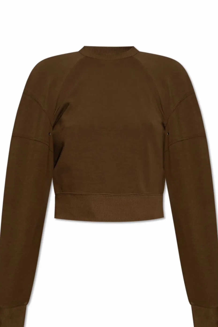 Saint Laurent BRĄZOWY Bluza z okrągłym dekoltem