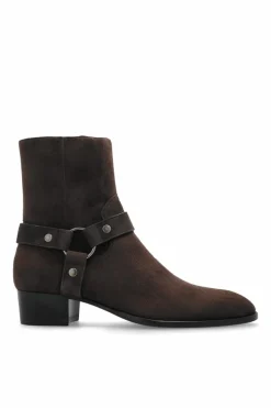 Saint Laurent BRĄZOWY Botki na obcasie `Wyatt`