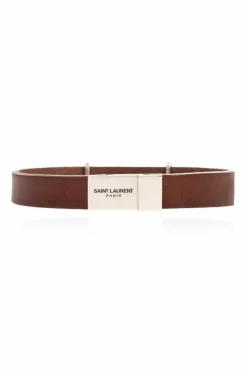 Saint Laurent BRĄZOWY Bransoleta z logo