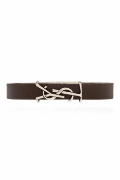 Saint Laurent BRĄZOWY Bransoleta z logo