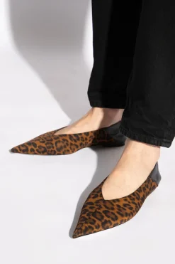Saint Laurent BRĄZOWY Buty z motywem zwierzęcym