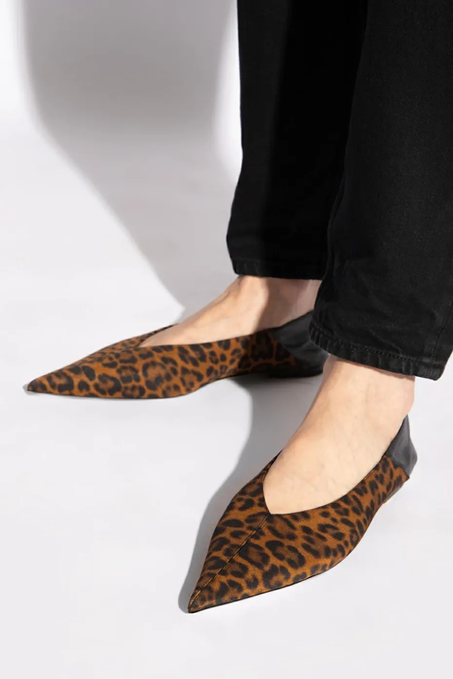 Saint Laurent BRĄZOWY Buty z motywem zwierzęcym