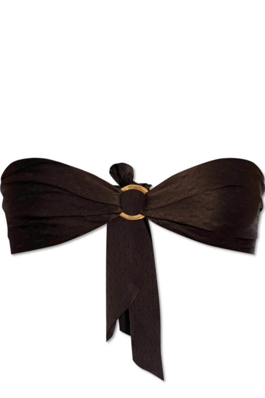 Saint Laurent BRĄZOWY Jedwabny top