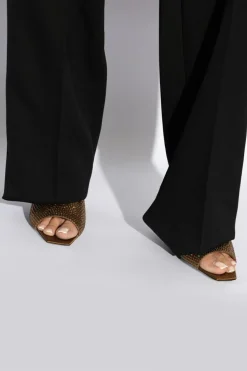 Saint Laurent BRĄZOWY Klapki na obcasie `Sept`