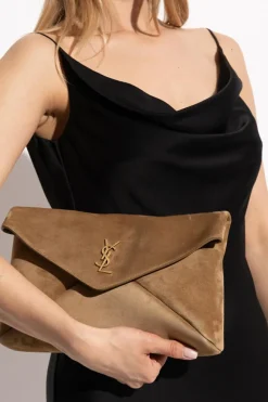 Saint Laurent BRĄZOWY Kopertówka `Cassandre Large`