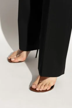 Saint Laurent BRĄZOWY Sandały na obcasie `Sand`