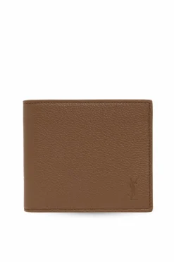 Saint Laurent BRĄZOWY Skórzany portfel