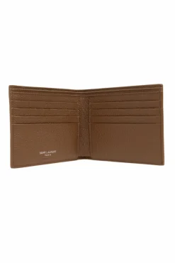 Saint Laurent BRĄZOWY Skórzany portfel