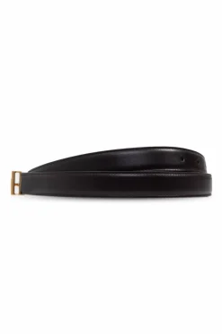 Saint Laurent BRĄZOWY Skórzany pasek