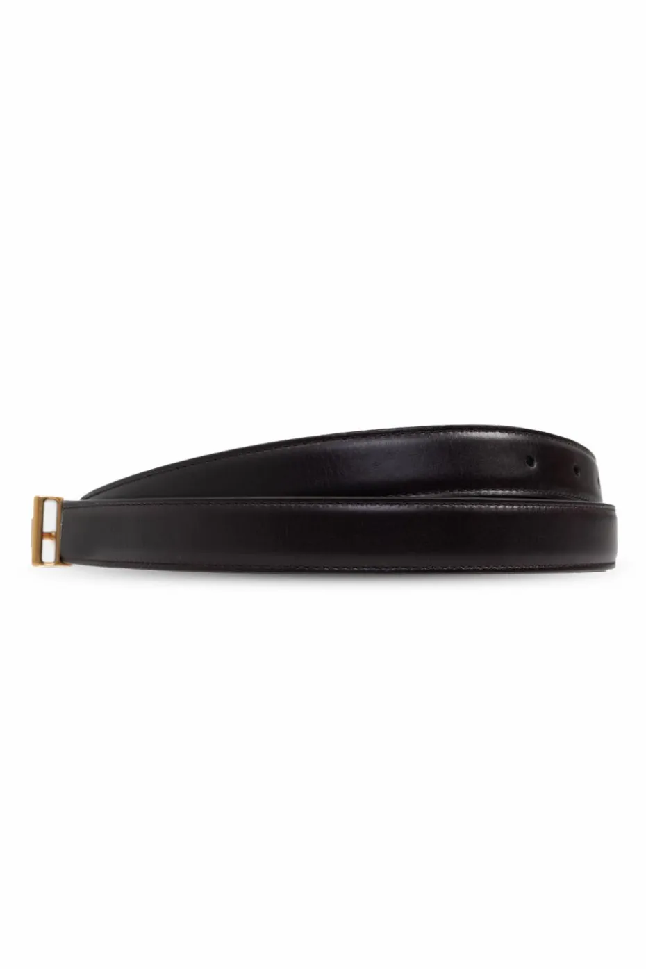 Saint Laurent BRĄZOWY Skórzany pasek