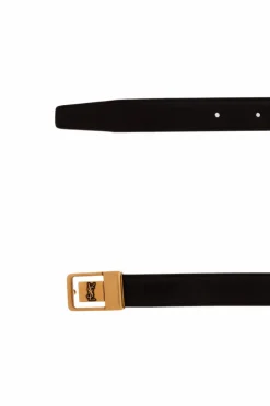 Saint Laurent BRĄZOWY Skórzany pasek