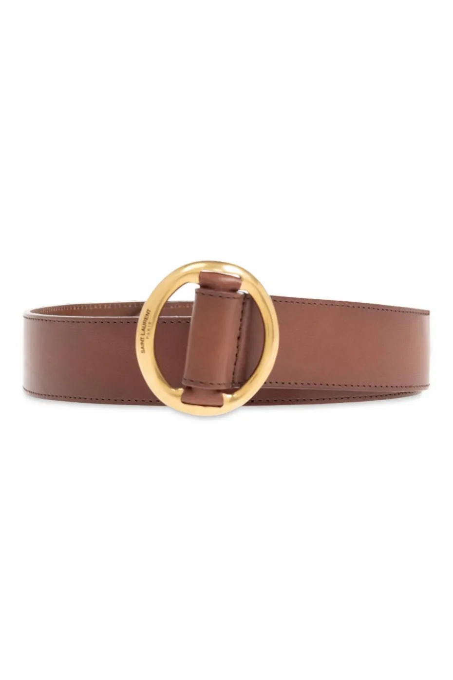 Saint Laurent BRĄZOWY Skórzany pasek