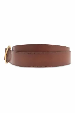 Saint Laurent BRĄZOWY Skórzany pasek