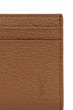 Saint Laurent BRĄZOWY Skórzane etui na karty