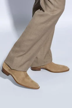 Saint Laurent BRĄZOWY Sztyblety na obcasie 'Wyatt'