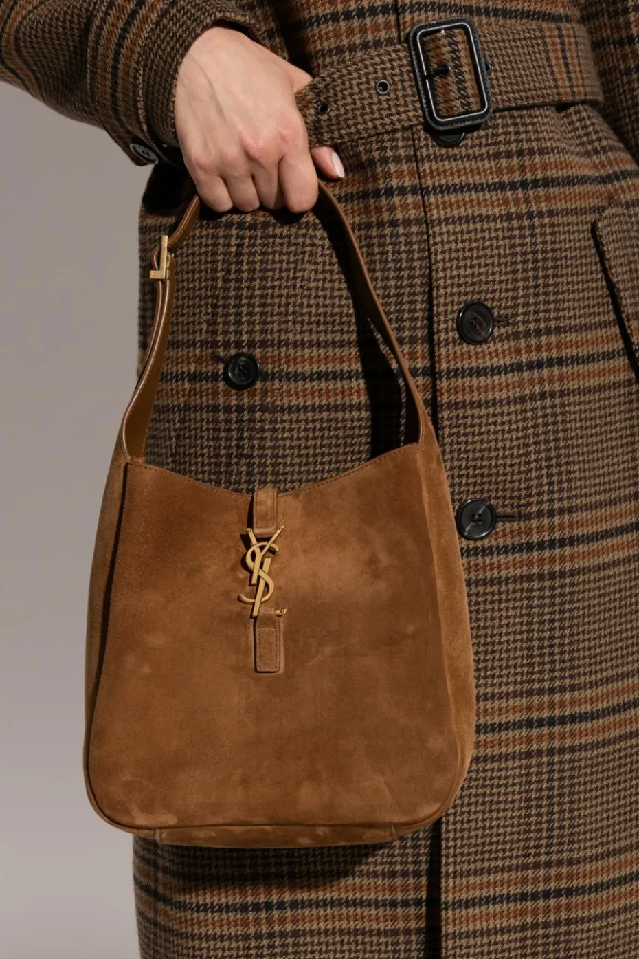 Saint Laurent BRĄZOWY Torba na ramię `LE 5 a 7 Supple Small`