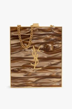 Saint Laurent BRĄZOWY Torba na ramię ‘Tuxedo Box’