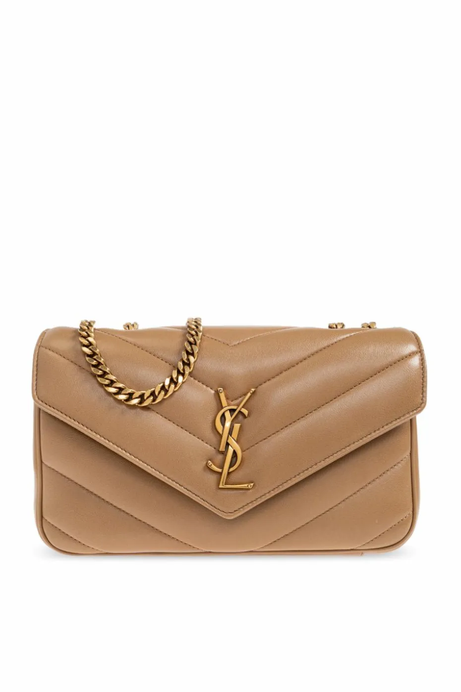 Saint Laurent BRĄZOWY Torba na ramię ‘Loulou Small’