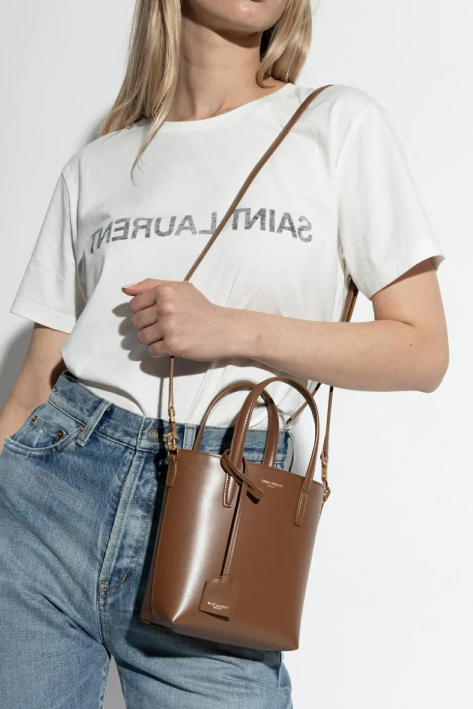 Saint Laurent BRĄZOWY Torba na ramię `Mini Toy`