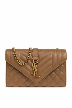 Saint Laurent BRĄZOWY Torba na ramię `Envelope`