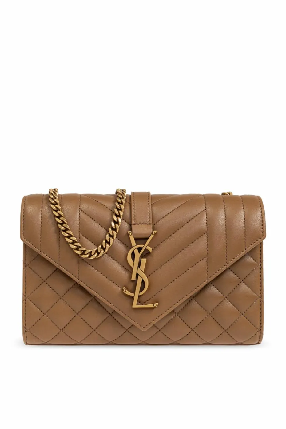 Saint Laurent BRĄZOWY Torba na ramię `Envelope`
